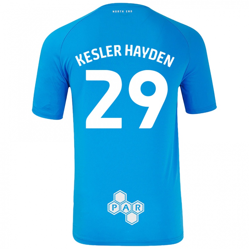 Børn Kaine Kesler-Hayden #29 Himmelblå Udebane Spillertrøjer 2024/25 Trøje T-Shirt