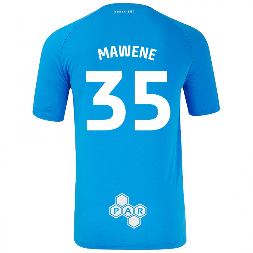 Børn Noah Mawene #35 Himmelblå Udebane Spillertrøjer 2024/25 Trøje T-Shirt