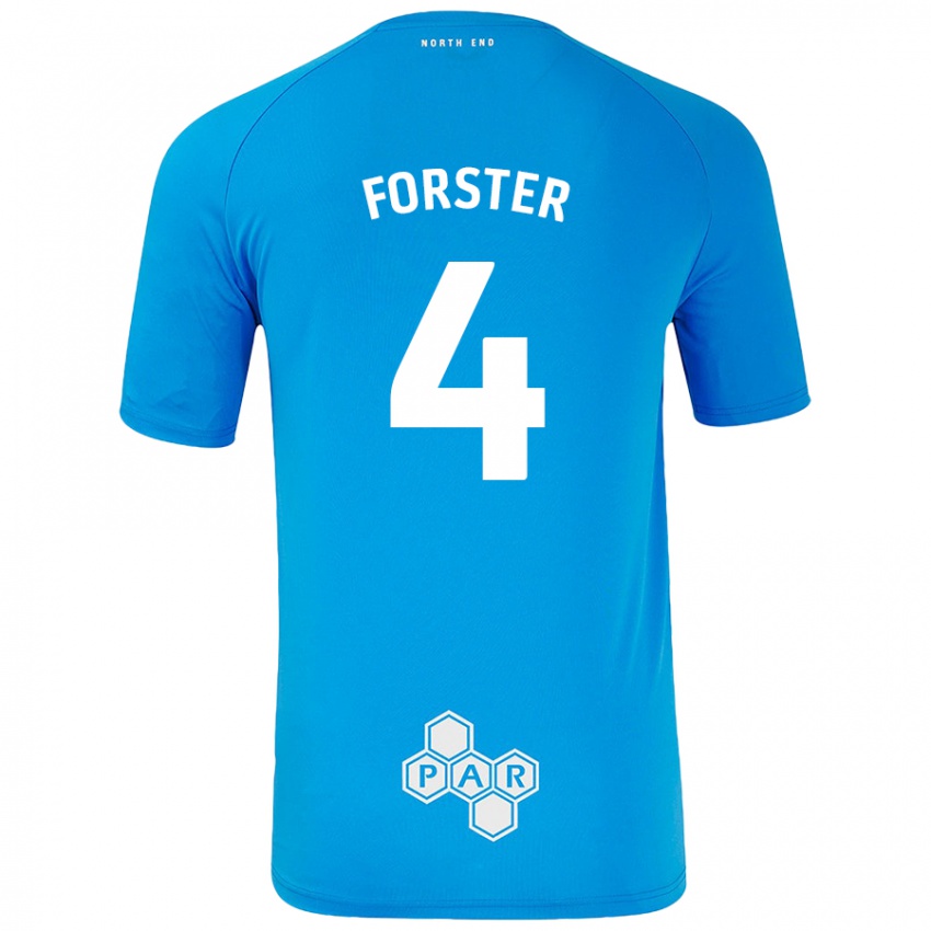 Børn Hannah Forster #4 Himmelblå Udebane Spillertrøjer 2024/25 Trøje T-Shirt