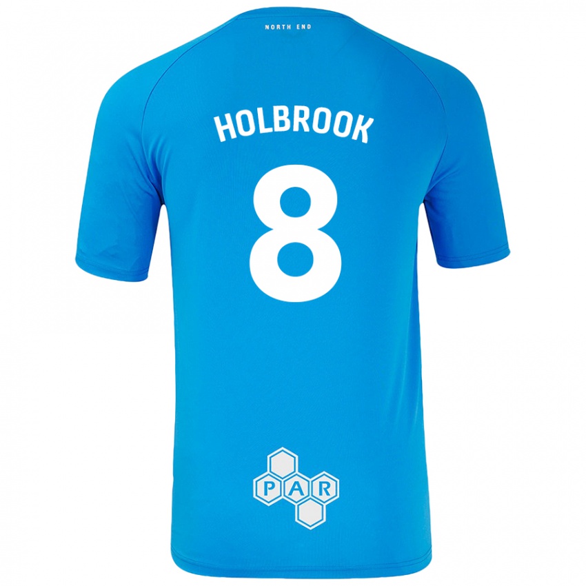 Børn Jess Holbrook #8 Himmelblå Udebane Spillertrøjer 2024/25 Trøje T-Shirt