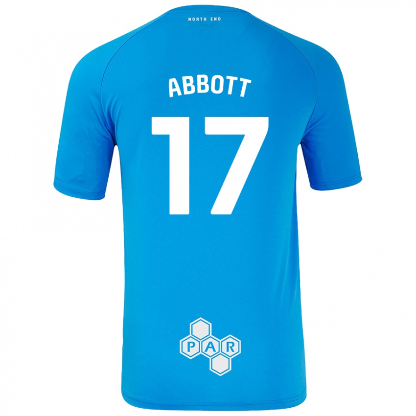 Børn Becky Abbott #17 Himmelblå Udebane Spillertrøjer 2024/25 Trøje T-Shirt