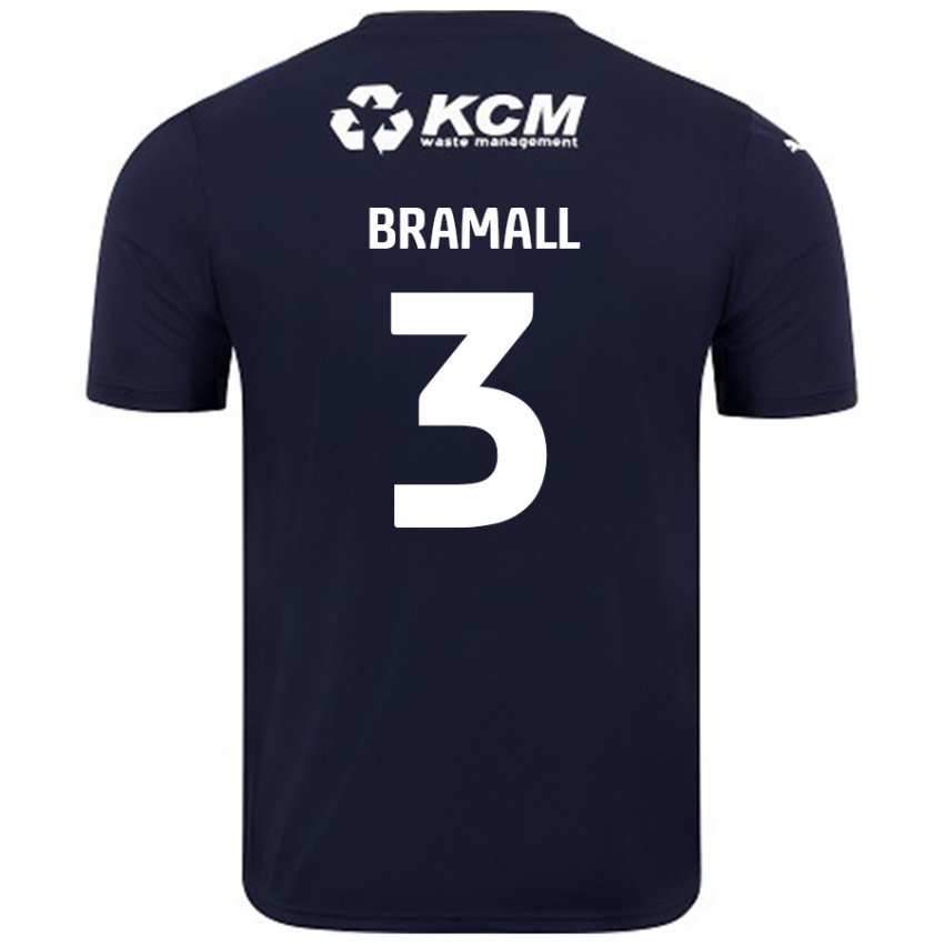 Børn Cohen Bramall #3 Marineblå Udebane Spillertrøjer 2024/25 Trøje T-Shirt