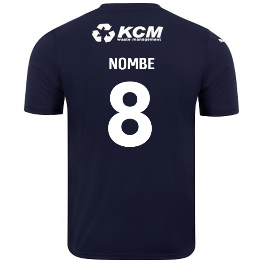 Børn Sam Nombe #8 Marineblå Udebane Spillertrøjer 2024/25 Trøje T-Shirt