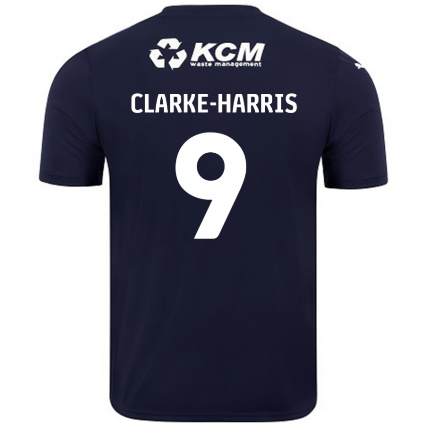 Børn Jonson Clarke-Harris #9 Marineblå Udebane Spillertrøjer 2024/25 Trøje T-Shirt