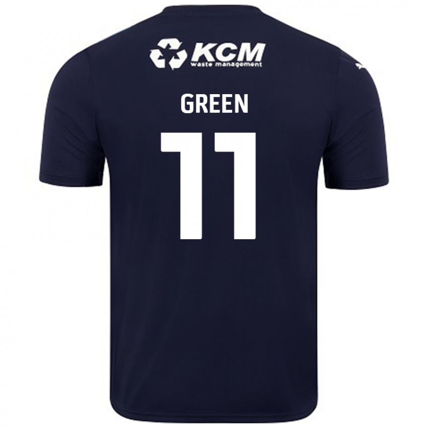 Børn Andre Green #11 Marineblå Udebane Spillertrøjer 2024/25 Trøje T-Shirt