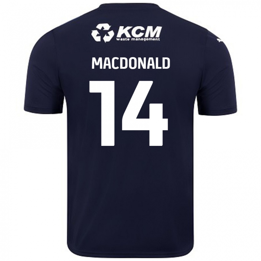 Børn Alex Macdonald #14 Marineblå Udebane Spillertrøjer 2024/25 Trøje T-Shirt