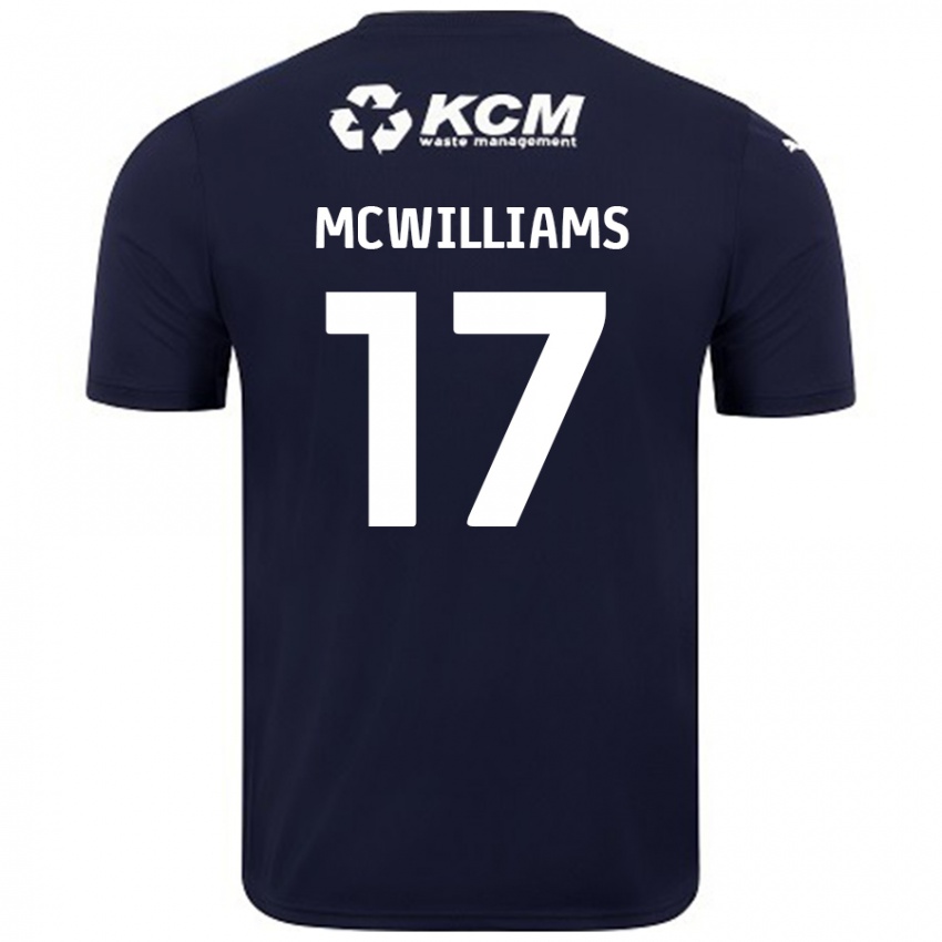 Børn Shaun Mcwilliams #17 Marineblå Udebane Spillertrøjer 2024/25 Trøje T-Shirt