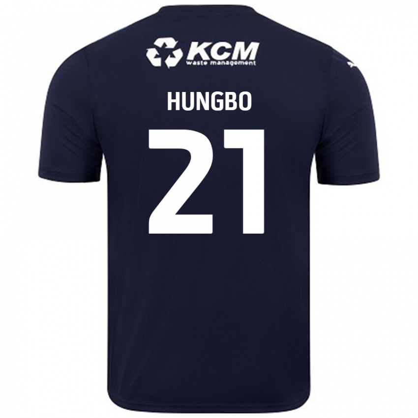 Børn Joseph Hungbo #21 Marineblå Udebane Spillertrøjer 2024/25 Trøje T-Shirt