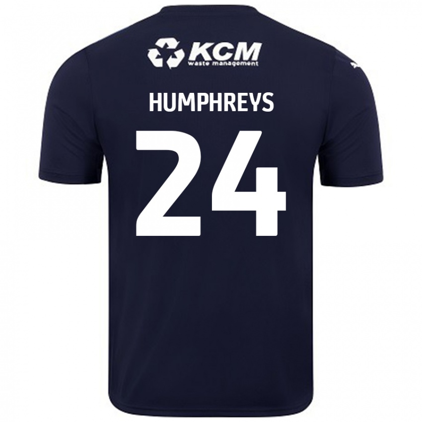 Børn Cameron Humphreys #24 Marineblå Udebane Spillertrøjer 2024/25 Trøje T-Shirt