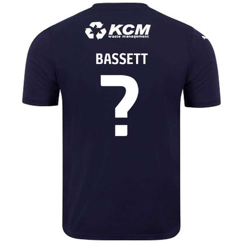 Børn Bassett #0 Marineblå Udebane Spillertrøjer 2024/25 Trøje T-Shirt