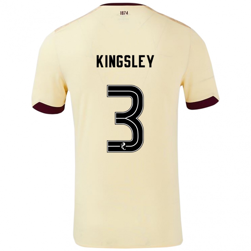 Børn Stephen Kingsley #3 Creme Bourgogne Udebane Spillertrøjer 2024/25 Trøje T-Shirt