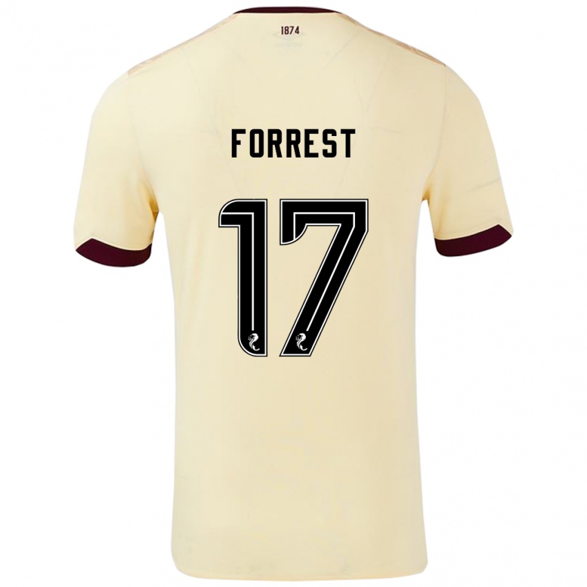 Børn Alan Forrest #17 Creme Bourgogne Udebane Spillertrøjer 2024/25 Trøje T-Shirt