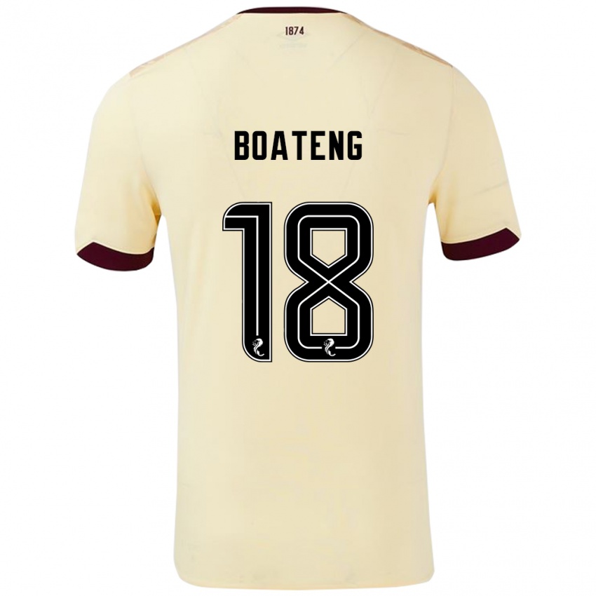 Børn Malachi Boateng #18 Creme Bourgogne Udebane Spillertrøjer 2024/25 Trøje T-Shirt