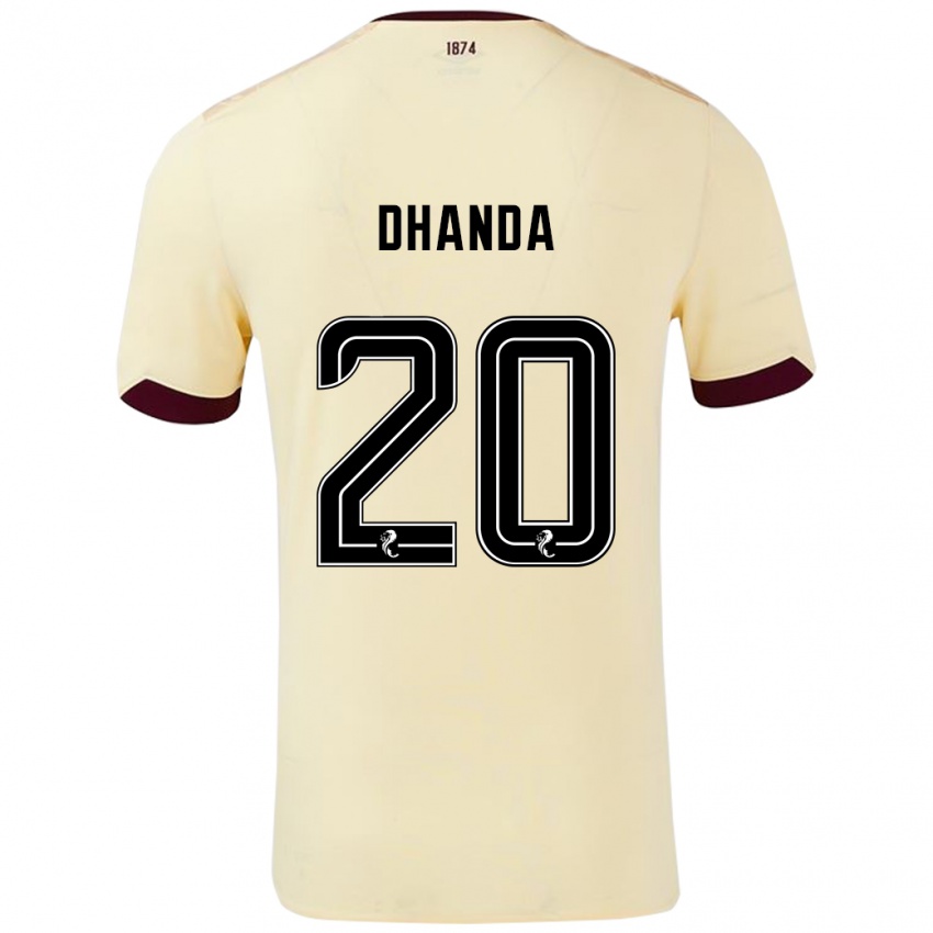 Børn Yan Dhanda #20 Creme Bourgogne Udebane Spillertrøjer 2024/25 Trøje T-Shirt