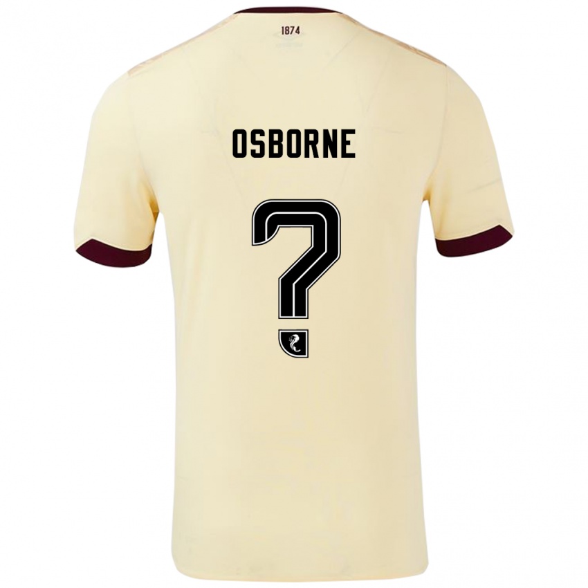 Børn Alfie Osborne #0 Creme Bourgogne Udebane Spillertrøjer 2024/25 Trøje T-Shirt