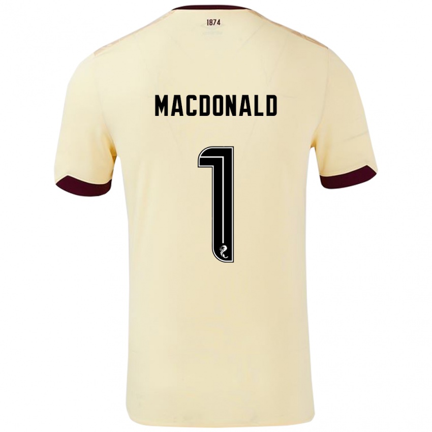 Børn Jamie Macdonald #1 Creme Bourgogne Udebane Spillertrøjer 2024/25 Trøje T-Shirt