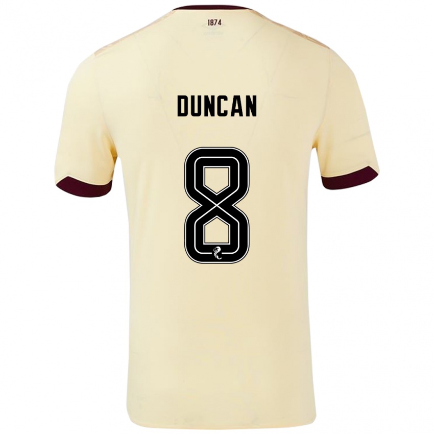 Børn Ryan Duncan #8 Creme Bourgogne Udebane Spillertrøjer 2024/25 Trøje T-Shirt