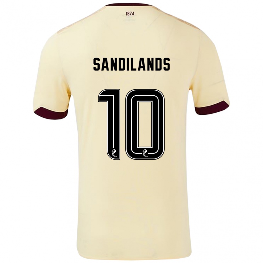 Børn Callum Sandilands #10 Creme Bourgogne Udebane Spillertrøjer 2024/25 Trøje T-Shirt