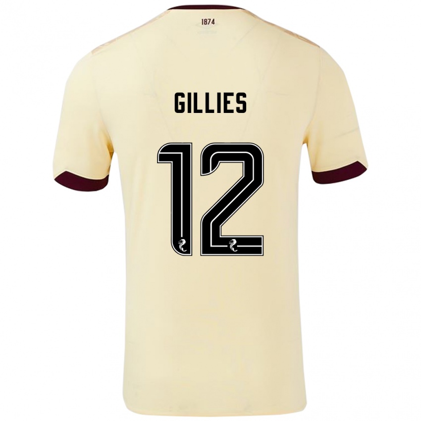 Børn Matthew Gillies #12 Creme Bourgogne Udebane Spillertrøjer 2024/25 Trøje T-Shirt