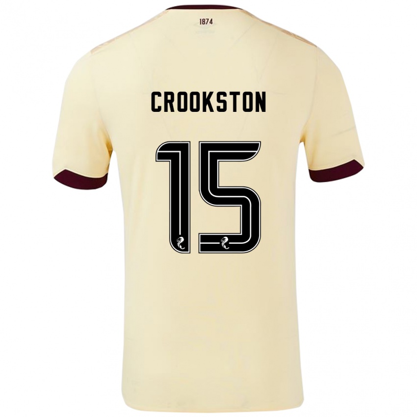 Børn Gregor Crookston #15 Creme Bourgogne Udebane Spillertrøjer 2024/25 Trøje T-Shirt