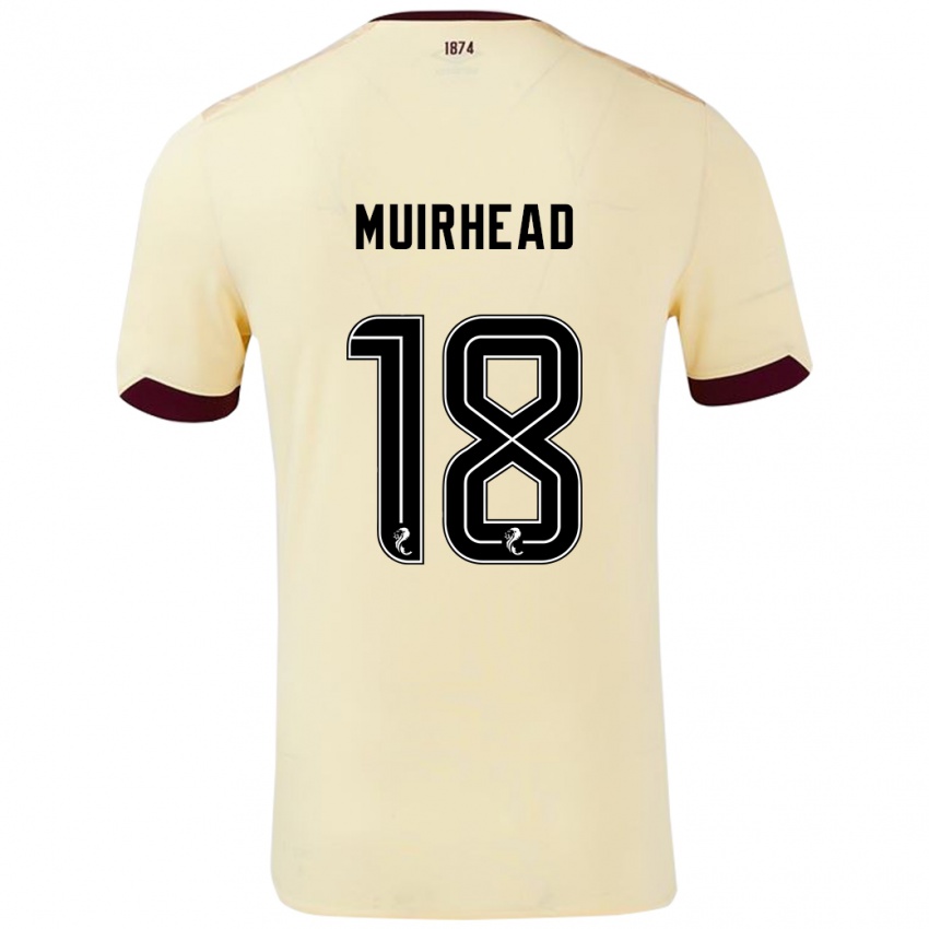 Børn Owen Muirhead #18 Creme Bourgogne Udebane Spillertrøjer 2024/25 Trøje T-Shirt