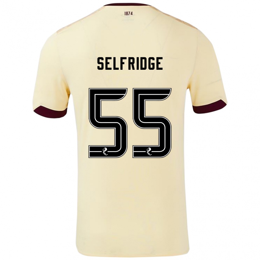 Børn Louis Selfridge #55 Creme Bourgogne Udebane Spillertrøjer 2024/25 Trøje T-Shirt