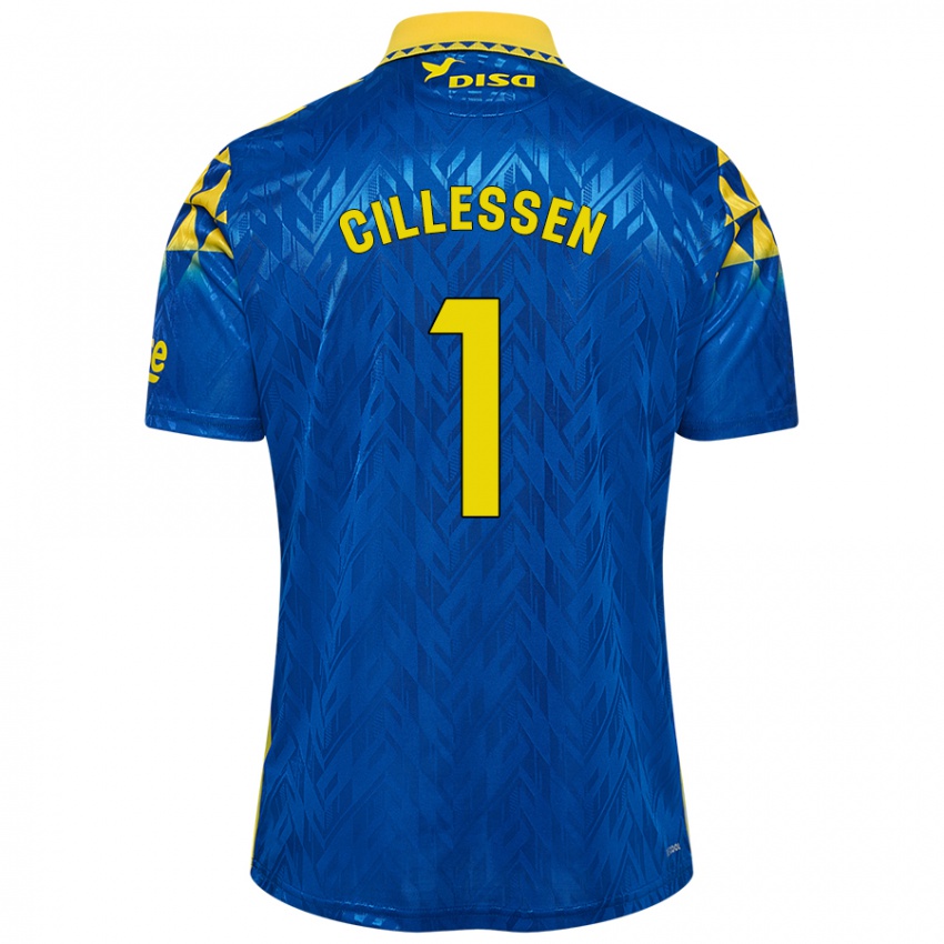 Børn Jasper Cillessen #1 Blå Gul Udebane Spillertrøjer 2024/25 Trøje T-Shirt