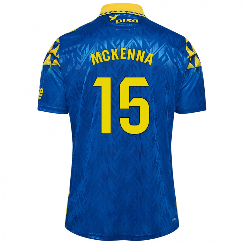 Børn Scott Mckenna #15 Blå Gul Udebane Spillertrøjer 2024/25 Trøje T-Shirt