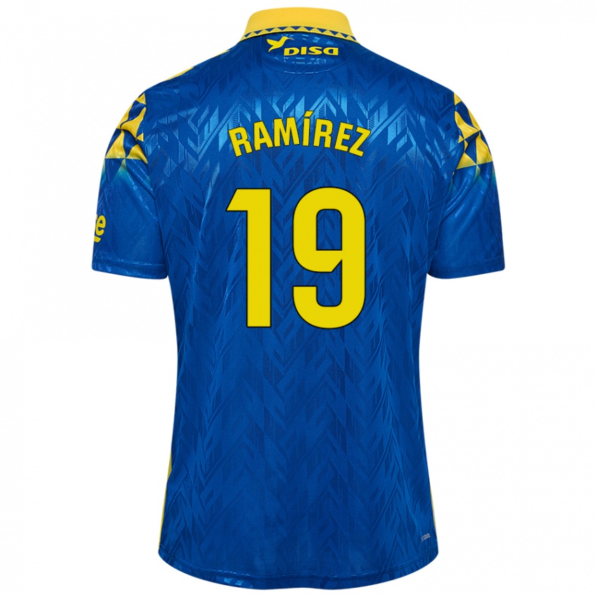 Børn Sandro Ramírez #19 Blå Gul Udebane Spillertrøjer 2024/25 Trøje T-Shirt