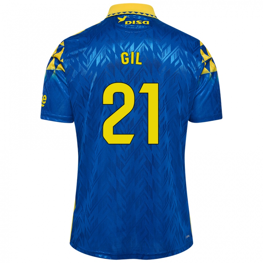 Børn Iván Gil #21 Blå Gul Udebane Spillertrøjer 2024/25 Trøje T-Shirt