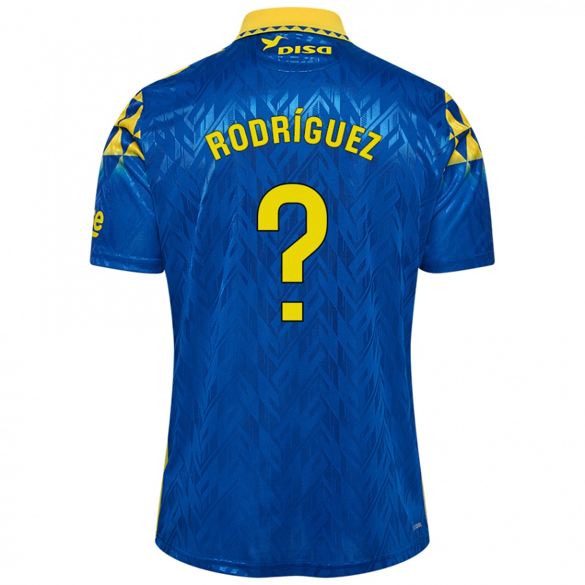 Børn David Rodríguez #0 Blå Gul Udebane Spillertrøjer 2024/25 Trøje T-Shirt