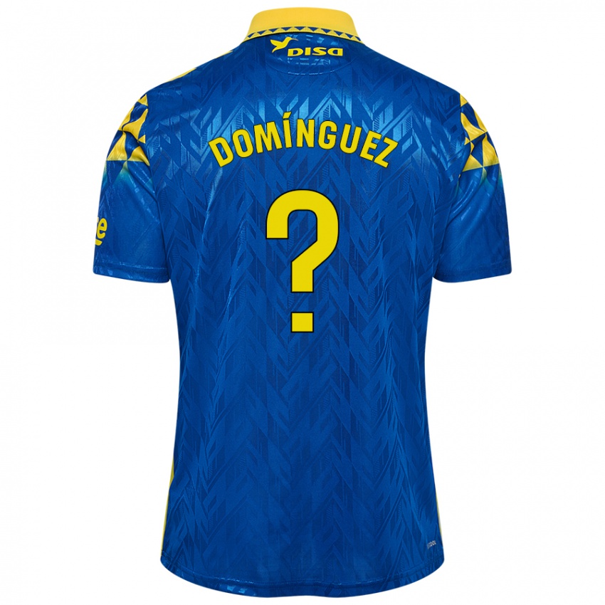 Børn Carlos Domínguez #0 Blå Gul Udebane Spillertrøjer 2024/25 Trøje T-Shirt