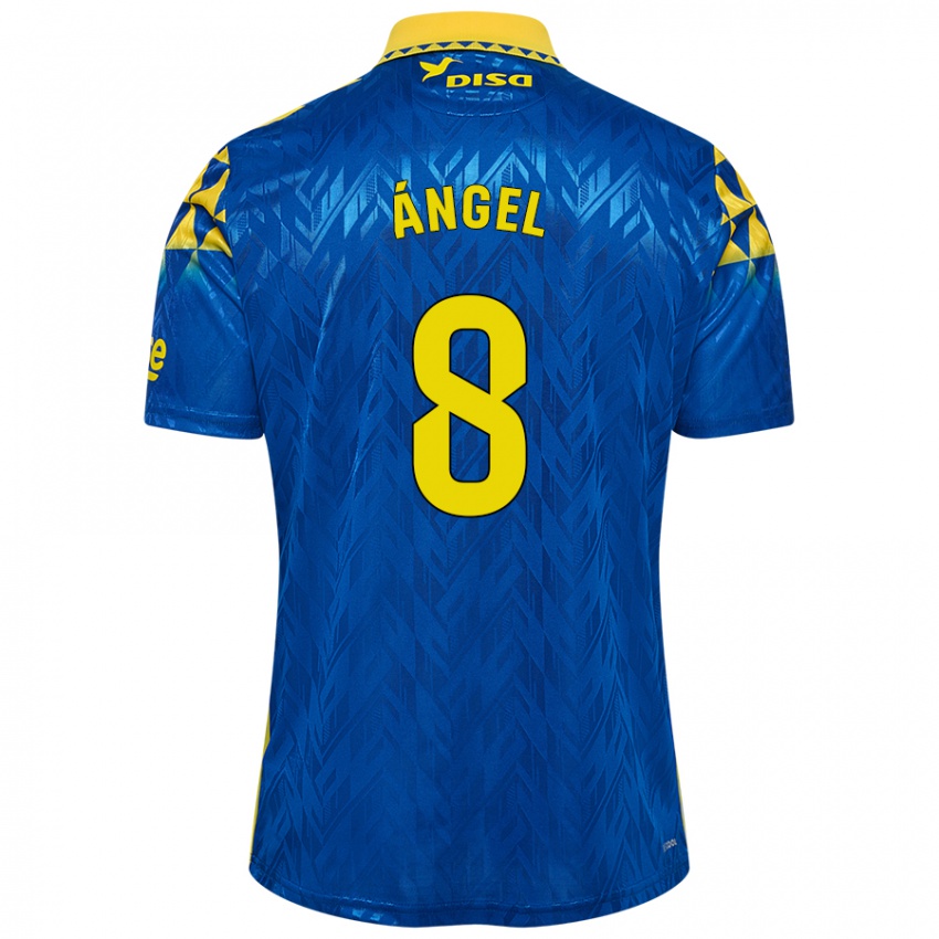 Børn José Ángel #8 Blå Gul Udebane Spillertrøjer 2024/25 Trøje T-Shirt