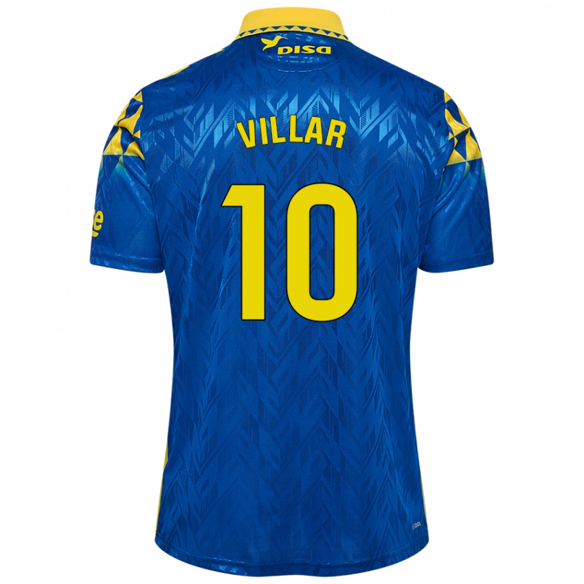 Børn Andy Villar #10 Blå Gul Udebane Spillertrøjer 2024/25 Trøje T-Shirt