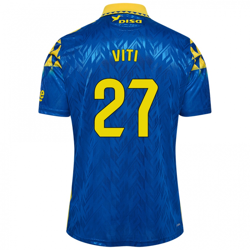 Børn Viti #27 Blå Gul Udebane Spillertrøjer 2024/25 Trøje T-Shirt