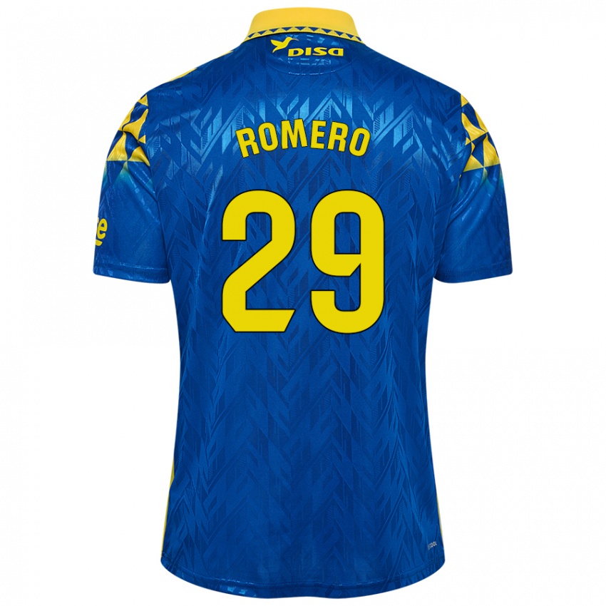 Børn Elías Romero #29 Blå Gul Udebane Spillertrøjer 2024/25 Trøje T-Shirt