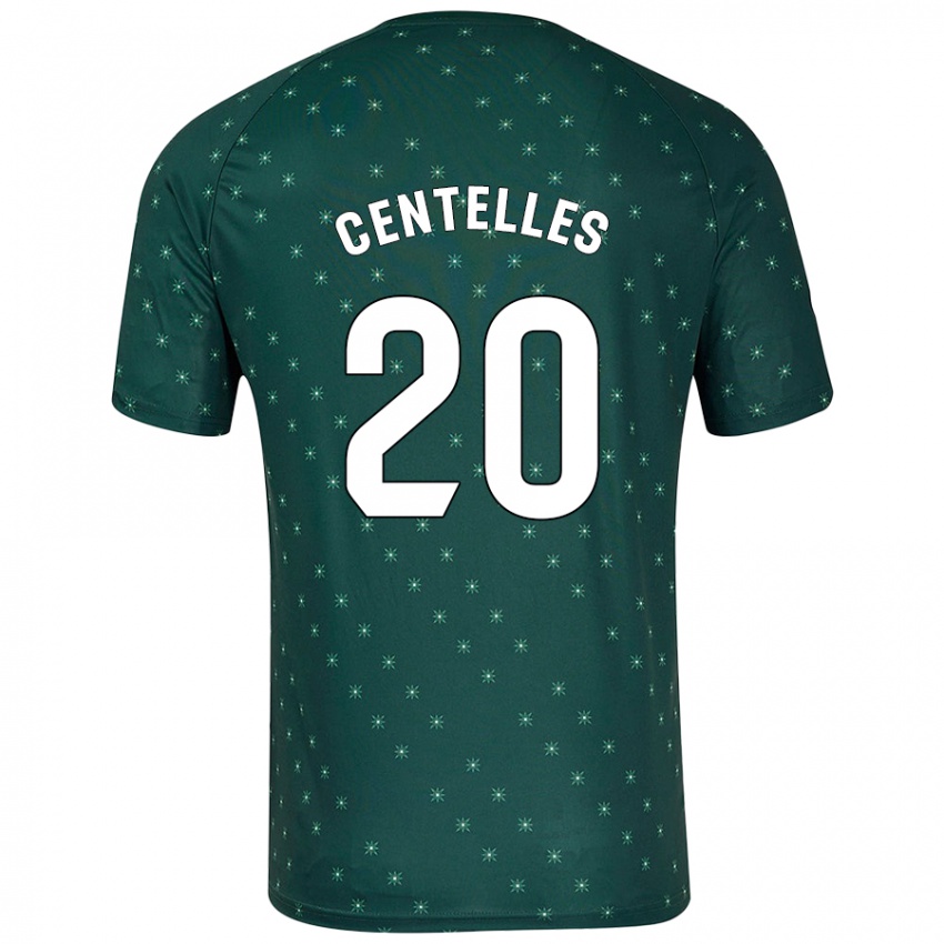 Børn Álex Centelles #20 Mørkegrøn Udebane Spillertrøjer 2024/25 Trøje T-Shirt