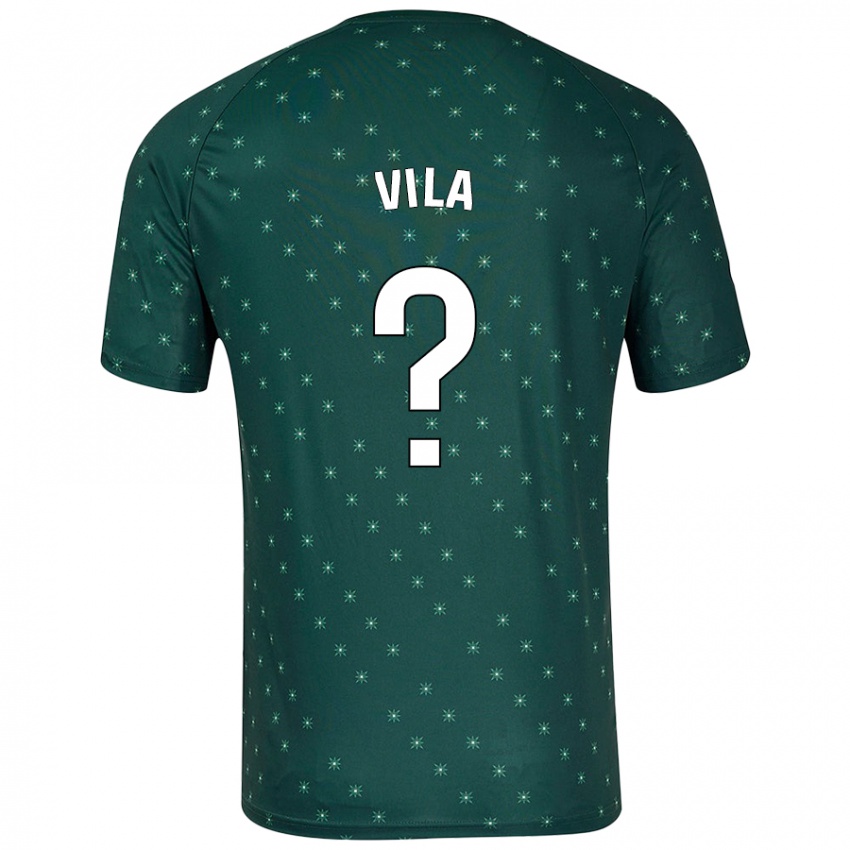 Børn Nacho Vila #0 Mørkegrøn Udebane Spillertrøjer 2024/25 Trøje T-Shirt