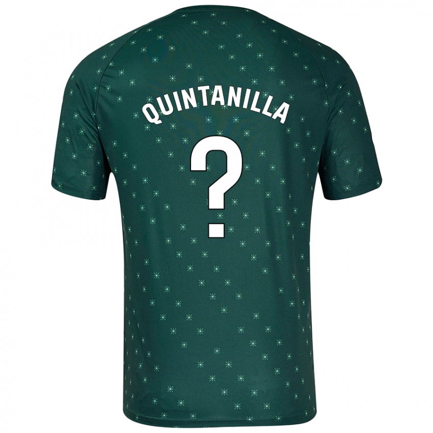 Børn Rubén Quintanilla #0 Mørkegrøn Udebane Spillertrøjer 2024/25 Trøje T-Shirt