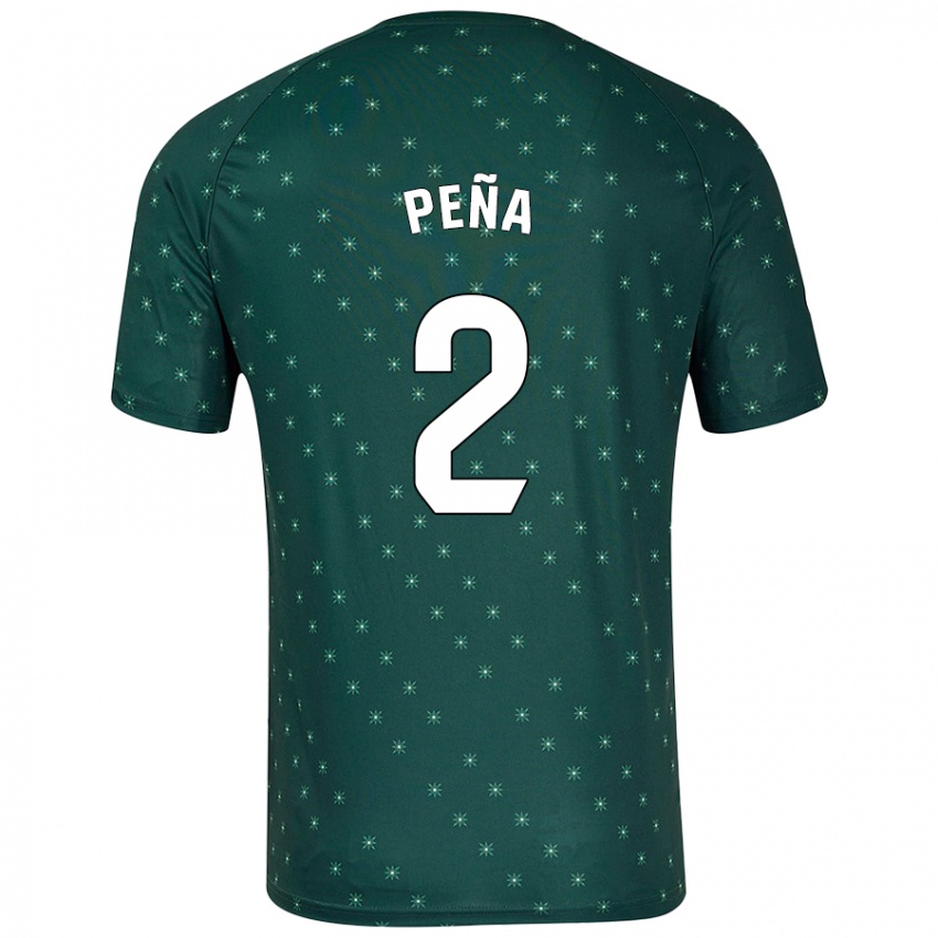 Børn Miguel Peña #2 Mørkegrøn Udebane Spillertrøjer 2024/25 Trøje T-Shirt