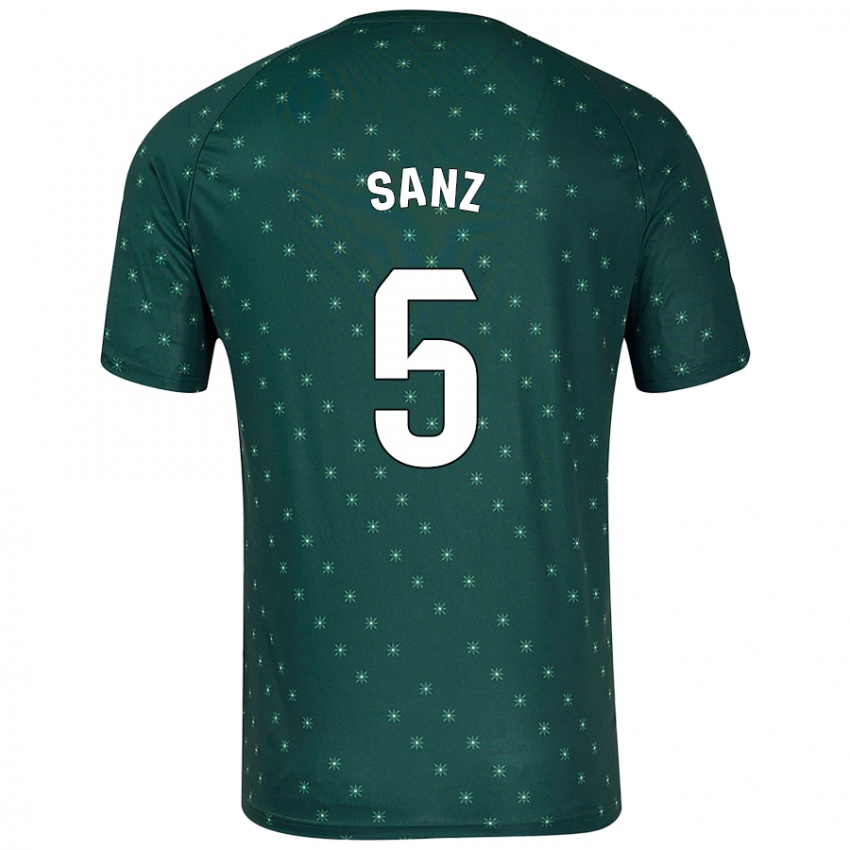 Børn Paco Sanz #5 Mørkegrøn Udebane Spillertrøjer 2024/25 Trøje T-Shirt