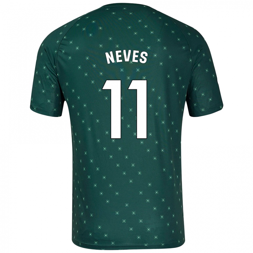 Børn Hugo Neves #11 Mørkegrøn Udebane Spillertrøjer 2024/25 Trøje T-Shirt