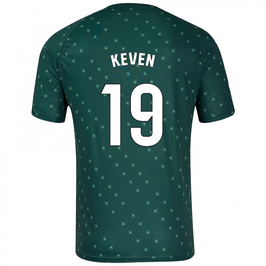 Børn Keven #19 Mørkegrøn Udebane Spillertrøjer 2024/25 Trøje T-Shirt