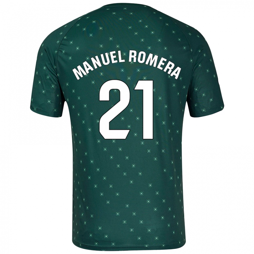 Børn José Manuel Romera #21 Mørkegrøn Udebane Spillertrøjer 2024/25 Trøje T-Shirt