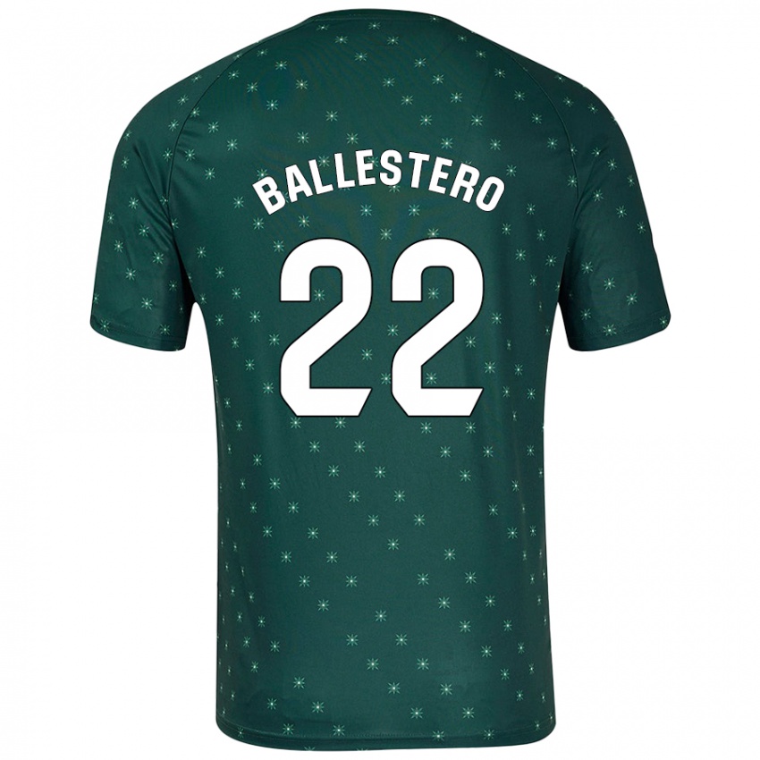 Børn Carlos Ballestero #22 Mørkegrøn Udebane Spillertrøjer 2024/25 Trøje T-Shirt