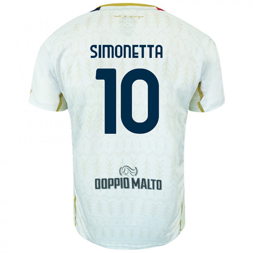 Børn Jacopo Simonetta #10 Hvid Udebane Spillertrøjer 2024/25 Trøje T-Shirt