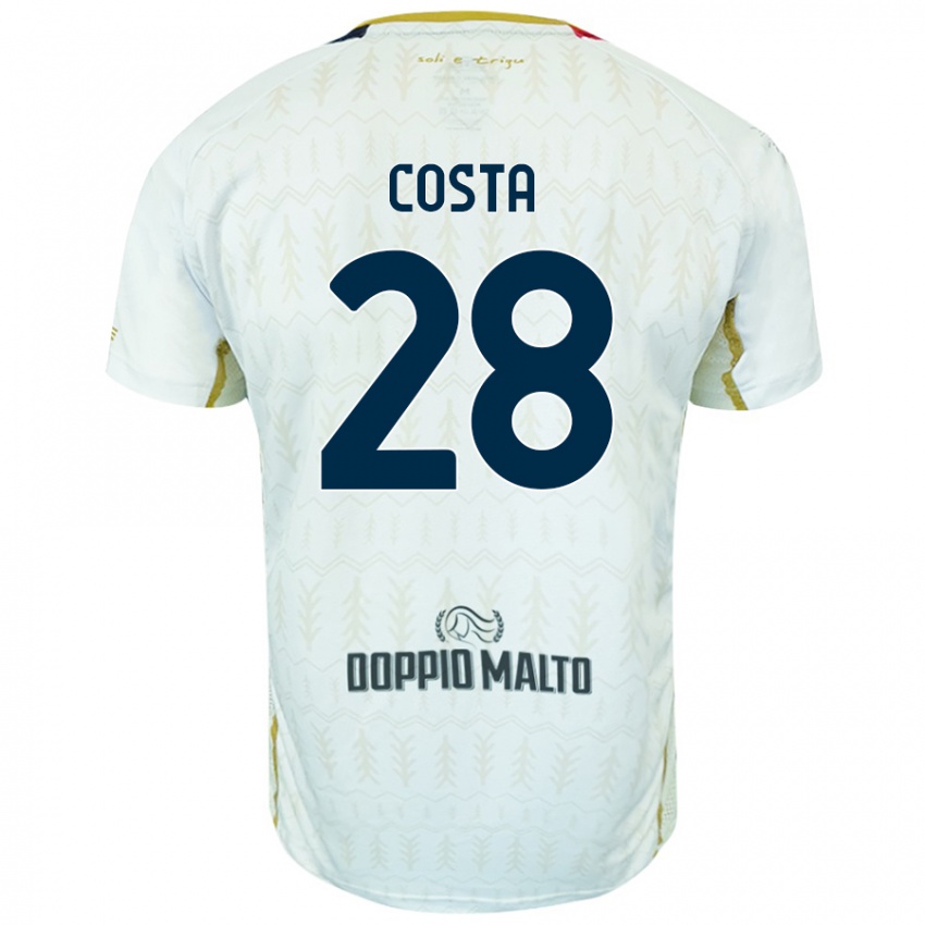 Børn Luca Costa #28 Hvid Udebane Spillertrøjer 2024/25 Trøje T-Shirt