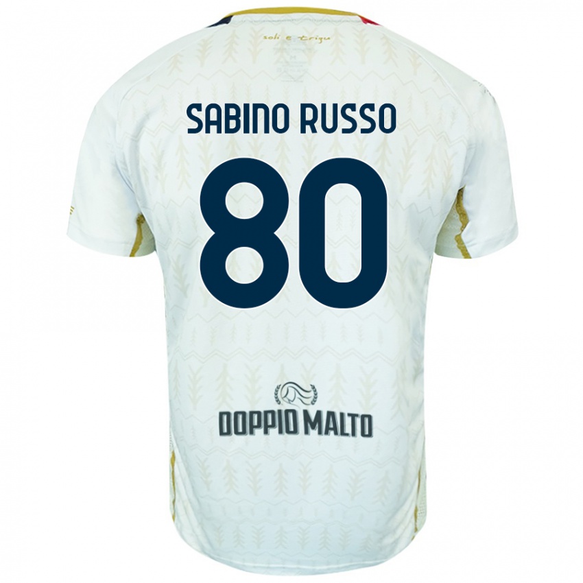 Børn Alessandro Sabino Russo #80 Hvid Udebane Spillertrøjer 2024/25 Trøje T-Shirt