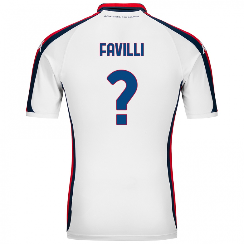 Børn Andrea Favilli #0 Hvid Udebane Spillertrøjer 2024/25 Trøje T-Shirt