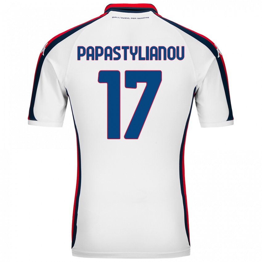 Børn Lysandros Andreas Papastylianou #17 Hvid Udebane Spillertrøjer 2024/25 Trøje T-Shirt